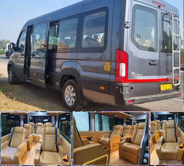 10 seater force urbania ultra luxury van on rent in delhi india