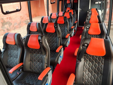 18 seater marcopolo imported mini coach with washroom on rent in delhi