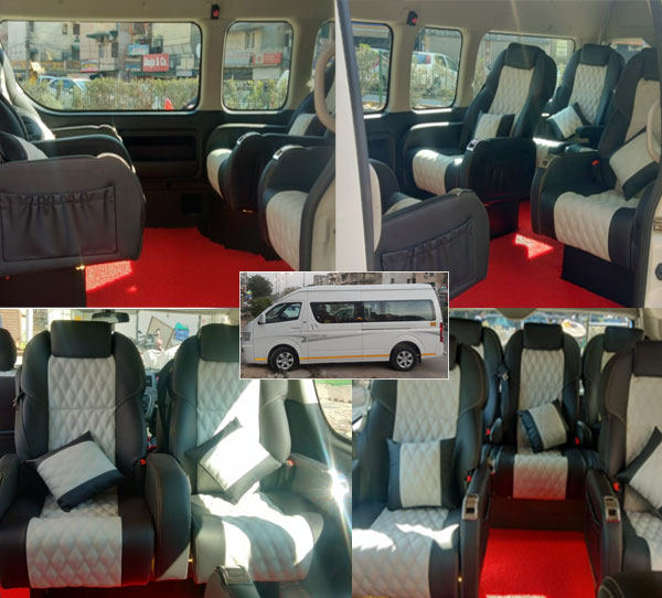 foton view imported mini van on rent in delhi