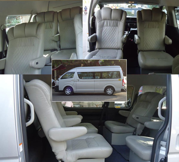 8 seater toyota hiace mini van on rent in delhi